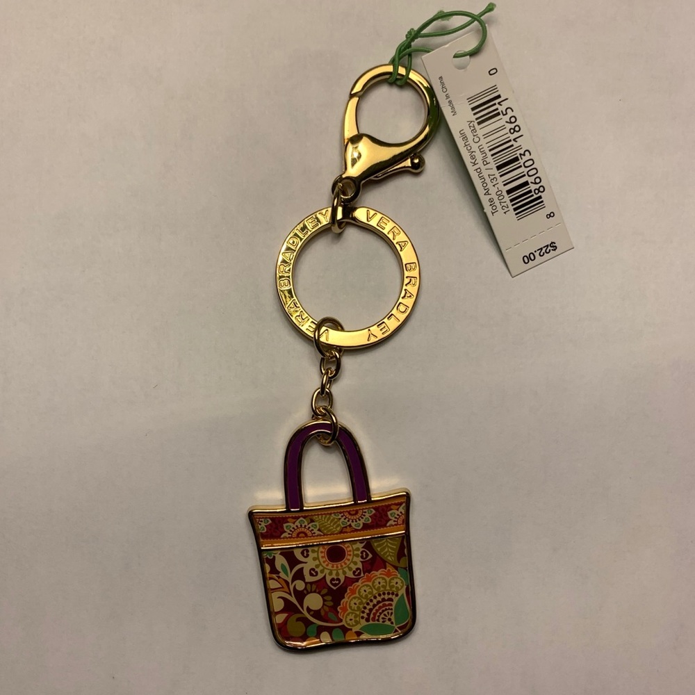 Vera Bradley Plum Crazy Keychain NWT brand new